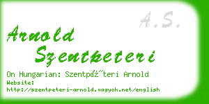arnold szentpeteri business card